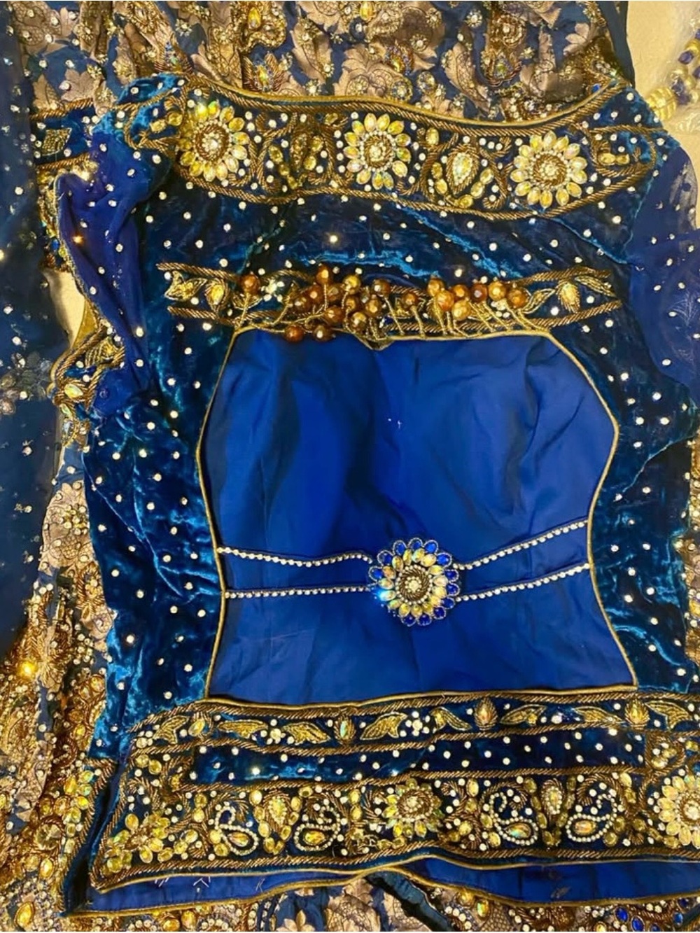 Blue Velvet Lengha